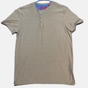 Tan Muscle Tee Henley - Size Medium